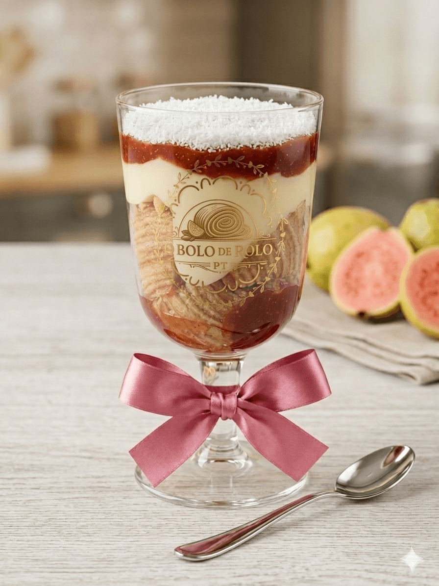 Bolo de rolo na taça em porção individual